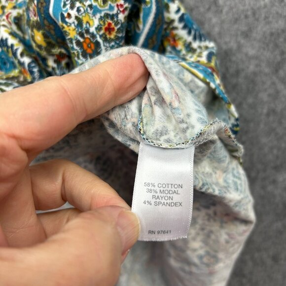 J. Jill Long Sleeve Pullover Tunic Women's Size Medium Floral Print - Picture 4 of 9